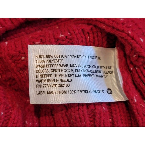 Cat & Jack Varigated Red 3 Button Mock Turtle Neck Sweater Cotton Blend 2T NWT - Picture 4 of 4